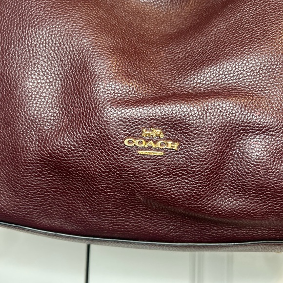 Coach Edie Shoulder Bag 28 in Burgundy Leather - Picture 1 of 10